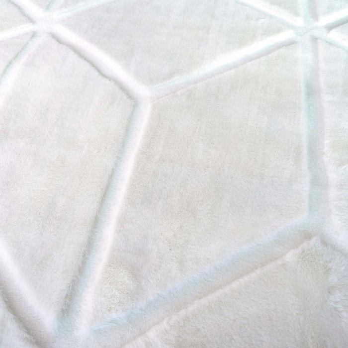 Tapis salon à relief cubes extra-doux blanc 160x230