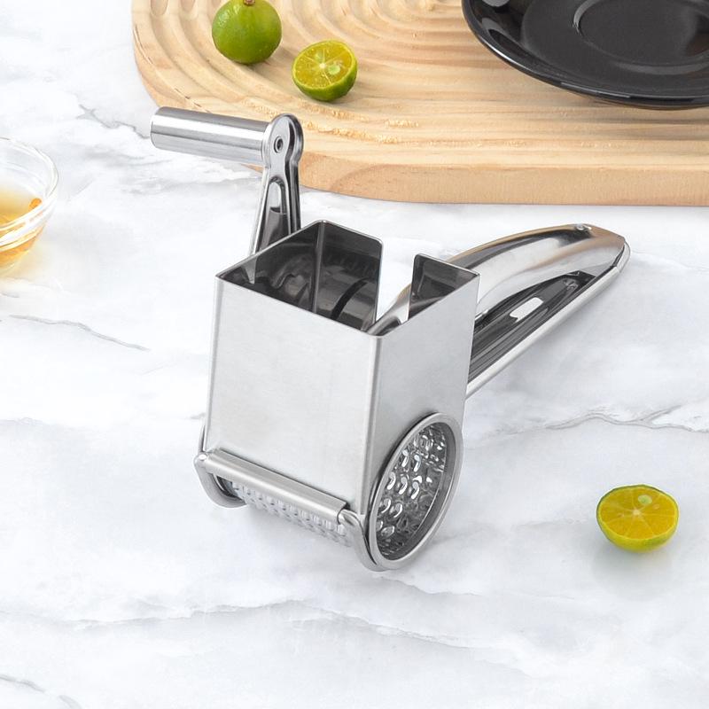 Stainless Steel Hand-Crank Rotary Cheese Grater & Creative Kitchen Plane Shredder
