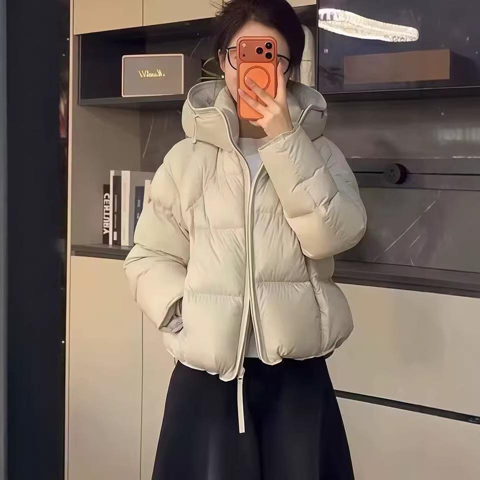 Cloud Puff Short Down Jacket Women's New Winter Thickened Warm Hooded Explosive White Duck Down High Quality Jacket
