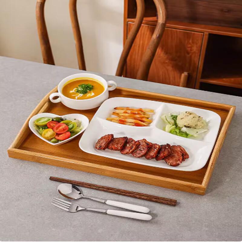 Huihuang Ceramic 3-Compartment Meal Plate Set
