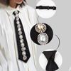Black Rhinestones Tie Academic Style Decoration Shirt Tie Temperament Long Necktie  Students