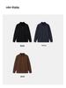 Men's 2025 Winter Black Fleece-Lined Half-Zip Stand Collar Sweatshirt