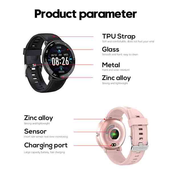 NORTH EDGE NL03 Men's Smart Watch 1.28" Touch Screen Fitness Sport Heart Rate Blood Pressure Monitor Unisex Bluetooth Smartwatch