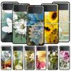 Art Lnk Wash Painting Flower Phone Case For Samsung Galaxy Z Flip3 Flip4 Flip5 Case For Z Flip 3 4 5 6 7 Hard Folding Cover