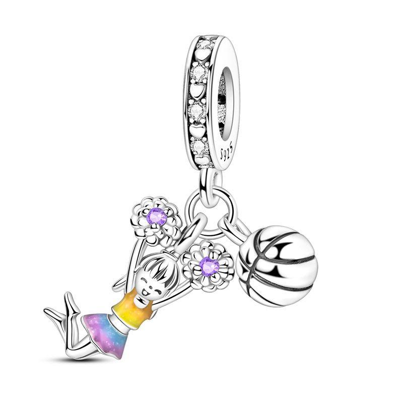 Neue Original Kupferkugel Charms Fußball Basketball Golf Ohrringe Perlen Anhänger Passend für Armband Halskette Schmuck Geschenk