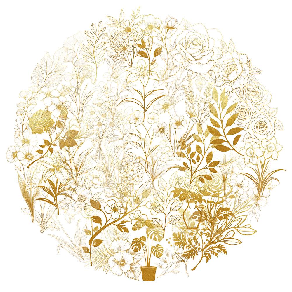 

50 Creative Gold Plant Transparent PET Stickers for Water Cups, Phone Cases, and Computers - 50 Sheets/Set