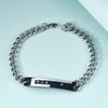 1pc Love Sweet Gift Stainless Steel Black/Rose Gold Color  Lovers Couple Crystal Bracelet Bangles for Man Woman