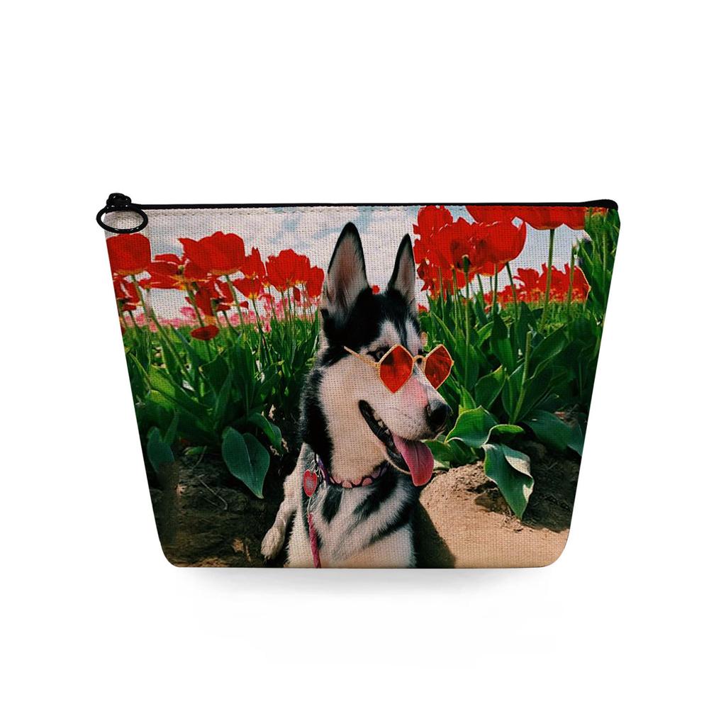 Women Dog Print Cosmetic Bag Toiletries Organize Travel Storage Case 6783