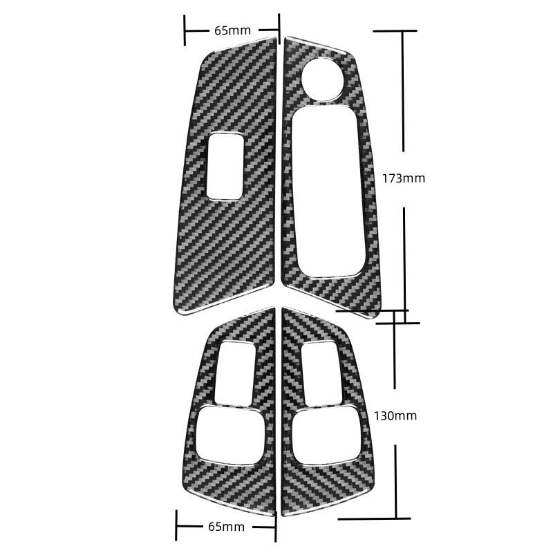 For BMW 5 Series G30 2018- Accessories Carbon Fiber Interior Car Windows Lifting Button Control Panel Trim Cover Stickers