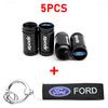 Car Tire Wheel Valve Caps Cover Suede Auto Key Chain Ring Keychain For Ford Escape Edge Mondeo Taurus Fusion Mustang Accessories BR9