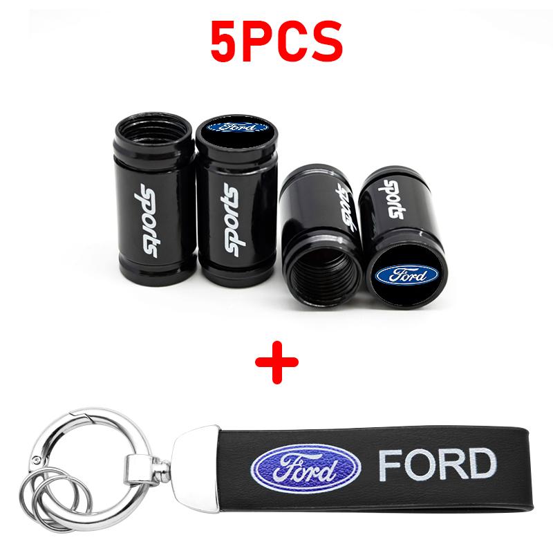 Car Tire Wheel Valve Caps Cover Suede Auto Key Chain Ring Keychain For Ford Escape Edge Mondeo Taurus Fusion Mustang Accessories BR9