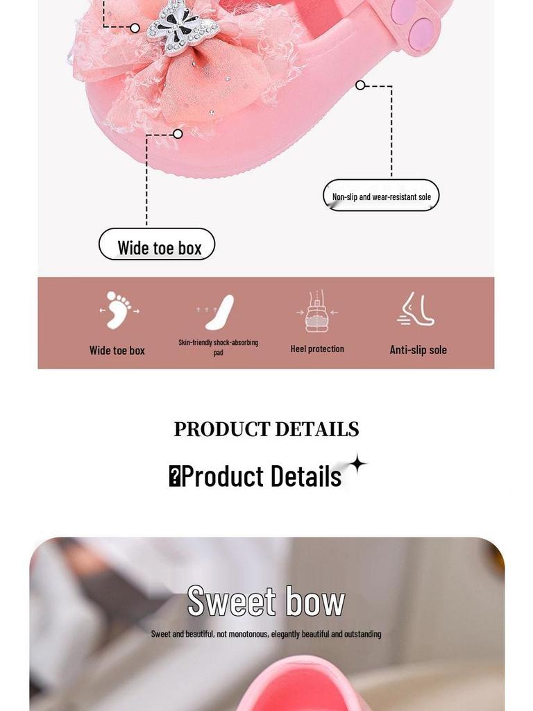 Little Girl Princess Bow Pearl Shoes - Spring/Autumn Soft Sole Sandals with a New Chinese Fragrance Style.