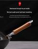 Old-Fashioned Non-Coated Cast Iron Wok, Round Bottom, Non-Slip, Non-Stick, Gas Stove Compatible, Nitrided Fine Iron.