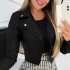 Women's Short Zip Up Jacket Casual Lapel Collar Multi Color Cropped Outerwear