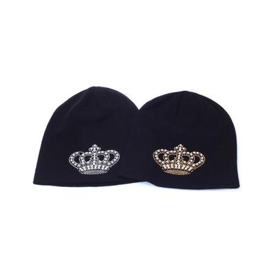 Jewelry Crown Knit Beanie for Middle-Aged Women, Transitional Hat