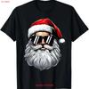Santa Face Retro Sunglasses Christmas T Shirt For Unisexs Boys Vintage Streetwear Homme Breathable Stylish Unisex Versatile