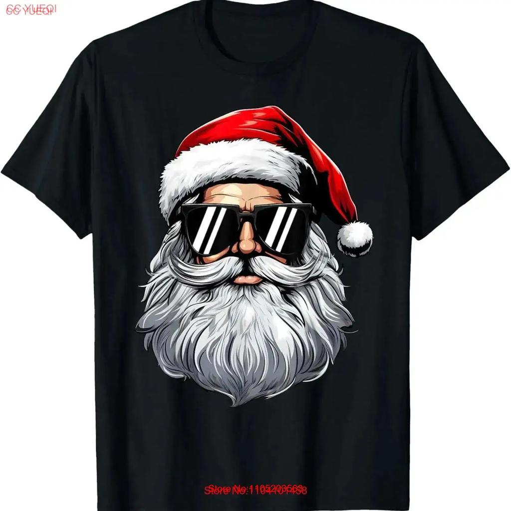 Santa Face Retro Sunglasses Christmas T Shirt For Unisexs Boys Vintage Streetwear Homme Breathable Stylish Unisex Versatile