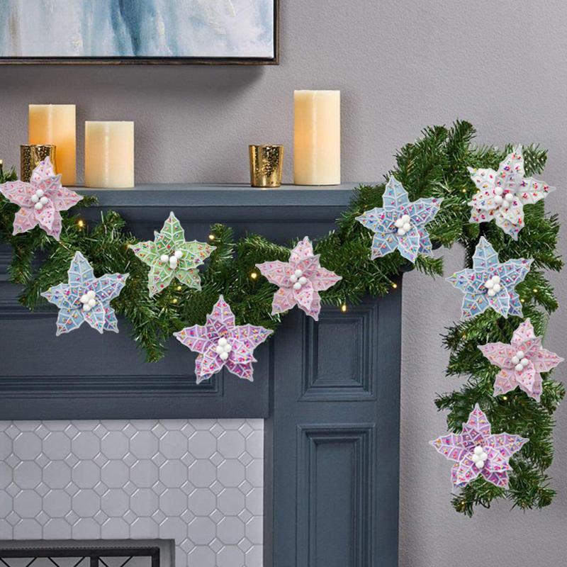 1PC Decorations Atmosphere Fabrics Flower Arrangements Christmas Flowers Christmas Velvet Fur Ball Simulations Ornaments Festival