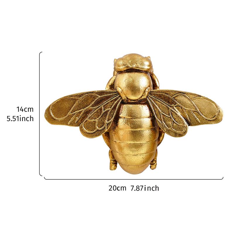 Creative Golden Bees Wall-mounted Crafts Gallery Home Decoration Wall Sculpture, Simulate Insect Ornaments Pendant Resin Statue