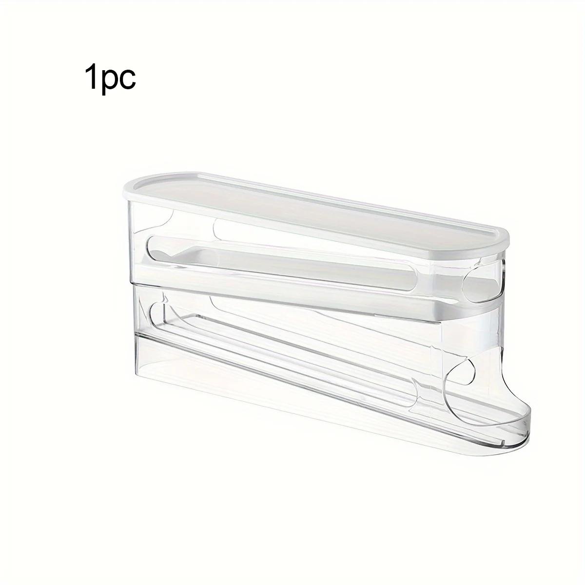 

1 шт./2 шт. - Компактный перекатывающийся контейнер для хранения яиц для боковой дверцы холодильника - Прочный, необходимый кухонный аксессуар