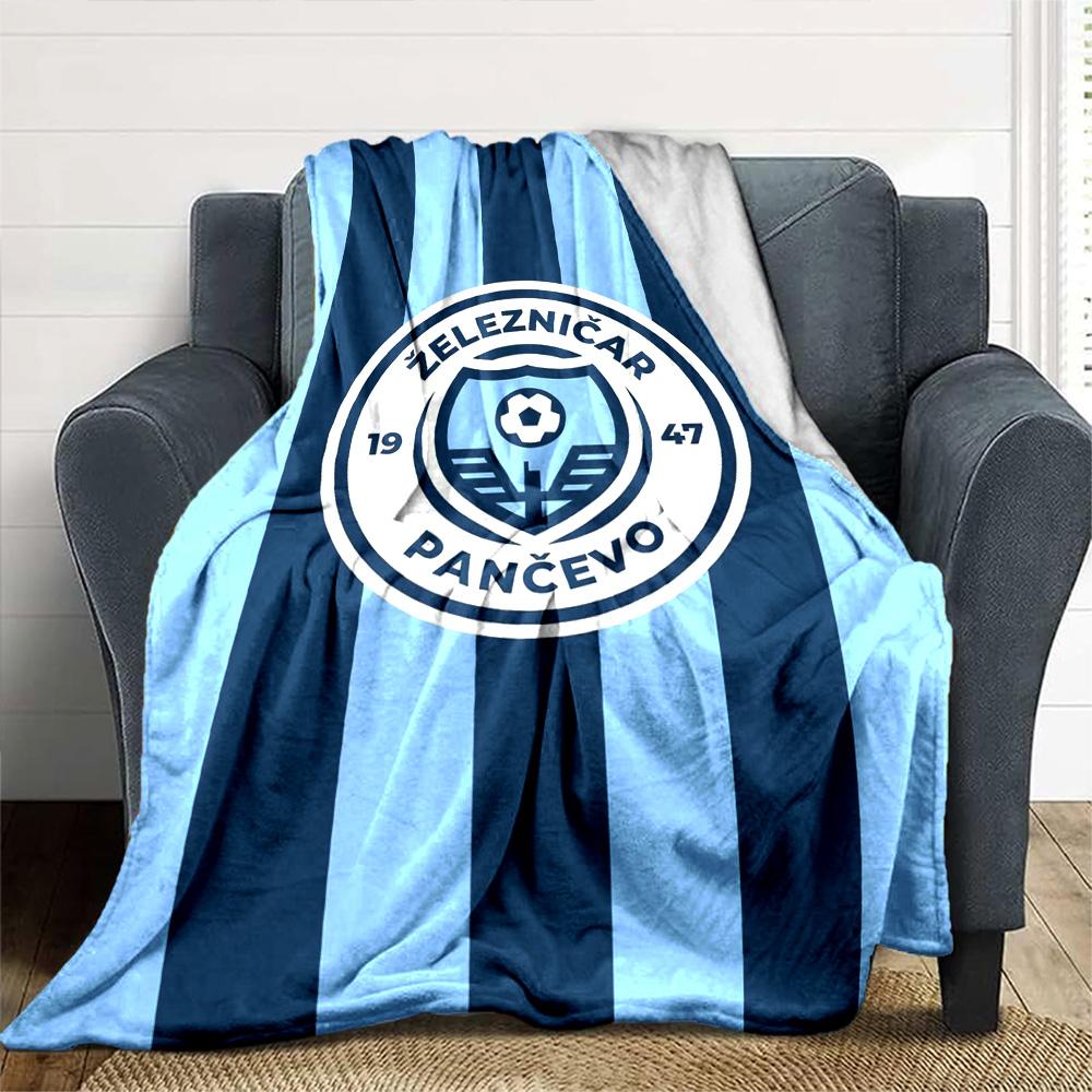 FKŽ Club Print Flannel Blanket High Quality Warm Comfortable Cover for All Seasons Perfect for Gifts Home Decor