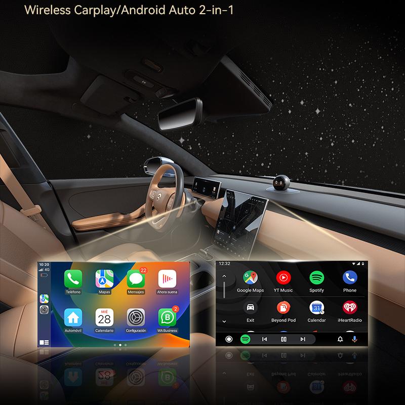 Wireless Carplay Adapter 2in1 Android Auto WiFi BT Stable Connect Support Multi App Smart Voice Remote Systems Car Play 2025