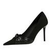 Suede Women Pumps Shallow Mouth Pointed Toe Bow Knot High Heels Fashion Office Stilettos New Design Party Single Shoes