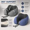 Cationic Cool Feeling U-shaped Pillow, Slow Rebound Memory Foam Neck Support Travel Pillow for Office Nap