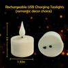 FPOO LED Candle USB Rechargeable Led Tea Light Set With Flashing Flameless Timed Remote Control Birthday Home Decoration Candles
