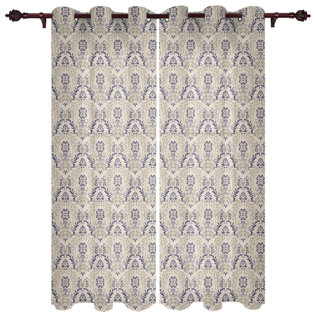 Black Baroque Pattern Window Curtain For Living Room Bedroom Luxury Home Kitchen Decor Items Curtains