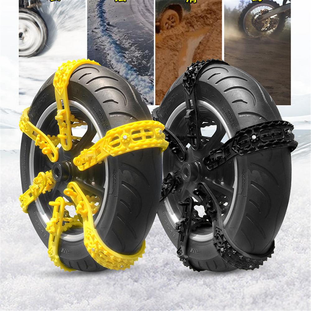 4× Motorcycle Bicycle Wheel Tire Anti-Skid Snow Chain 60cm Black Non-slip Chains