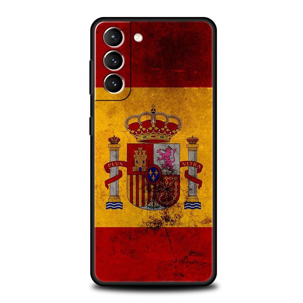 Custodia per telefono bandiera Spagna Per Samsung Galaxy S25 S24 S23 FE S22 Ultra S20 S21 5G S10 Plus S10E Cover Nera Morbida