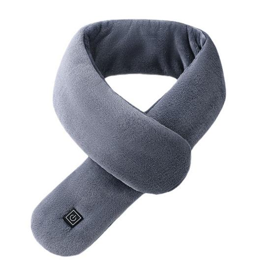 Electric Heating Scarf Rechargeable Heated Shawl Neck Warmer with 3 Adjustable Gears Plush Fabric Neck Heating Wrap