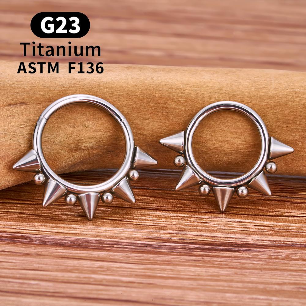 Inele Clicker Septum Spike Titan F136 G23 16G Inele Piercing Septum cu Balama Inele Nas Cercuri Cartilaj Helix Tragus Cercei Bijuterii Body