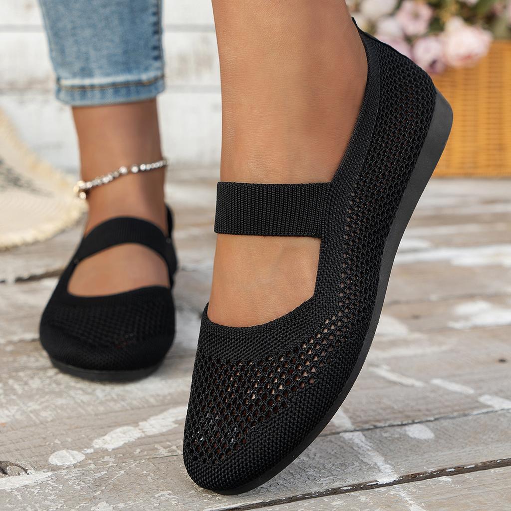 Summer Women‘s Round Toe Flat Shoes Solid Color Shallow Mouth Slip-On Shoes Casual Breathable Women's Flat Shoes