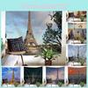 High-quality Polyester Tapestry With Nordic Paris Eiffel Tower Landscape Design For Room Transformation