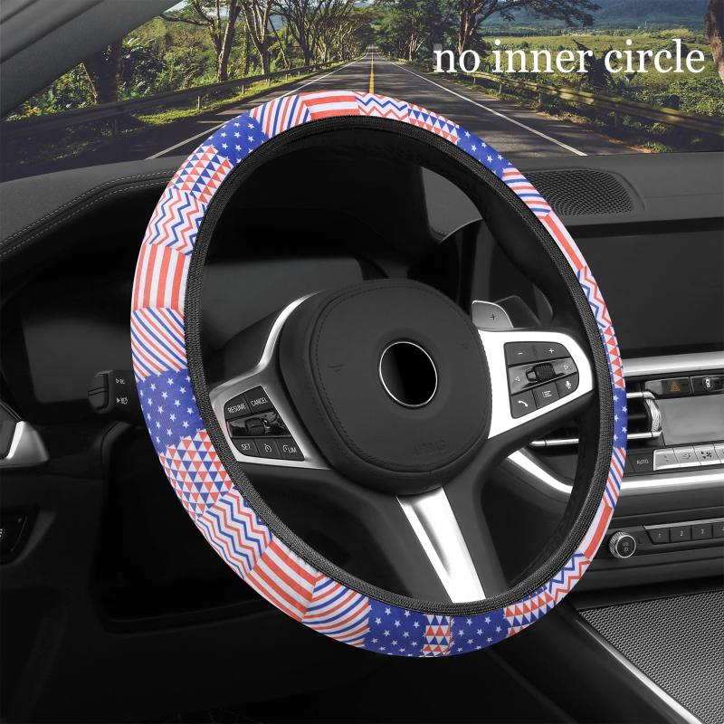 

Elastic Breathable Steering Cover - NEW Car Wheel Cover No Inner Ring, Non-Slip American Print Handlebar Cover