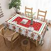 Christmas Vibrant Gingerbread Man Rectangle Tablecloth Dining Room Decor Waterproof Tablecloth For Table Christmas Decorations