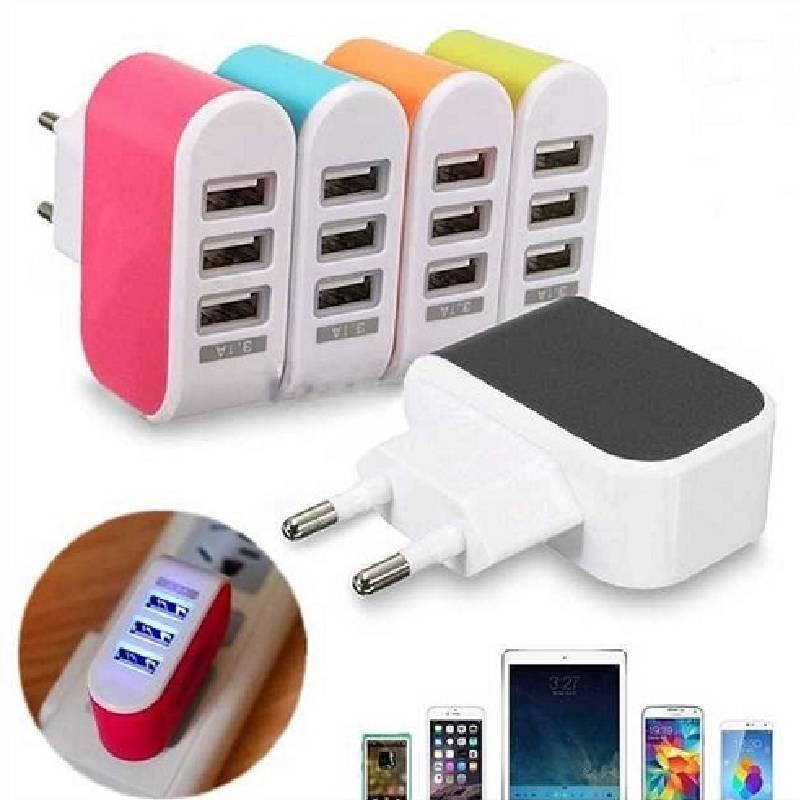 Versatile 3usb Candy Charger With Led Light For Apple Devices Travel-friendly