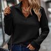 Women's Fashion Solid Color Stand Collar Fashion Women's Knitted Sweatshirt