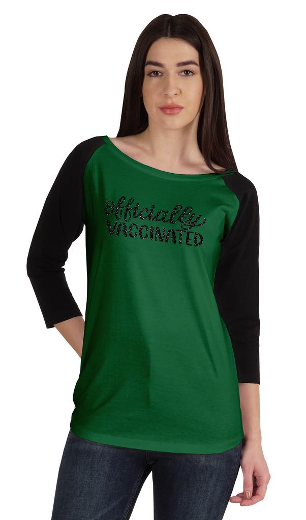 Inkmeso Officially Vaccinated Womens Funny Pro-Vaccine Tee Graphic T-shirt