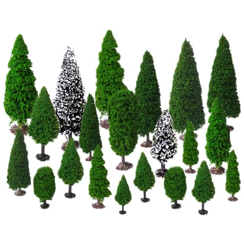 OrgMemory Model Trees, 19 Trees, 5-15 cm HO Gauge, for Diorama, Landscape, Railway Models, Architectural Models, and Miniature Garden Dioramas