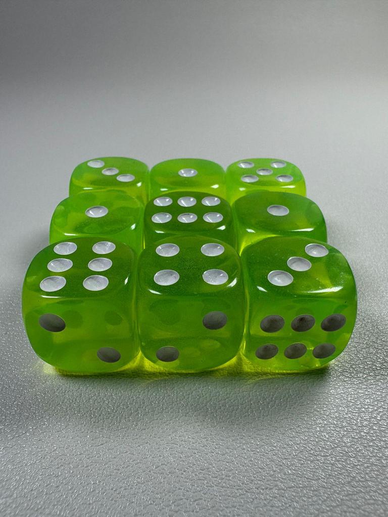 14mm Transparent Colored Acrylic Dice - Rounded Corners for Games & Teaching