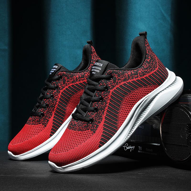 New casual running coconut shoes casual sports men's shoes fly-woven mesh breathable running shoes