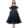 Elegant One-Shoulder Cross-Body Light Wedding Dress with Lace-Up Back and Puffy Skirt