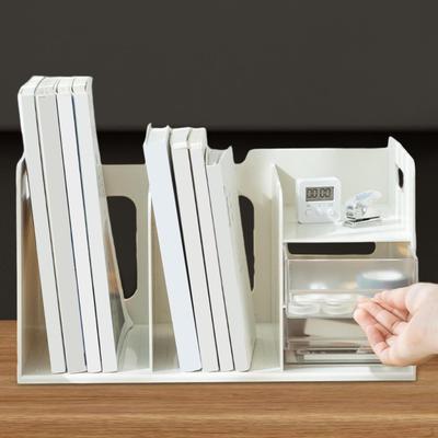 Book Stand Storage Rack with Drawers Desktop Bookshelf Kids Bookcase Shelf for Pen