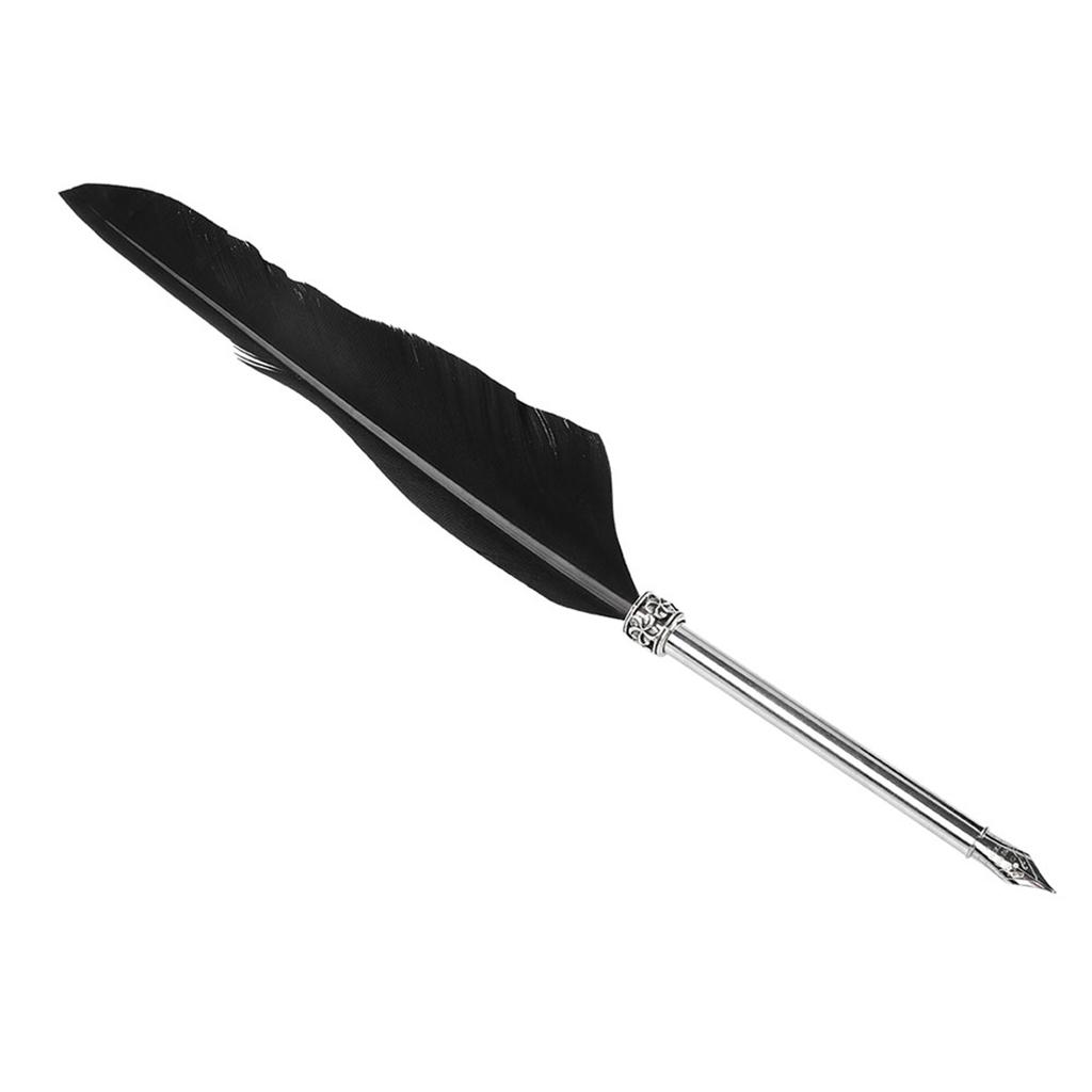 Retro Leather Notebook with Fountain Pen Feather Dip Pen Ink Bottle Set Stationery Gift Box