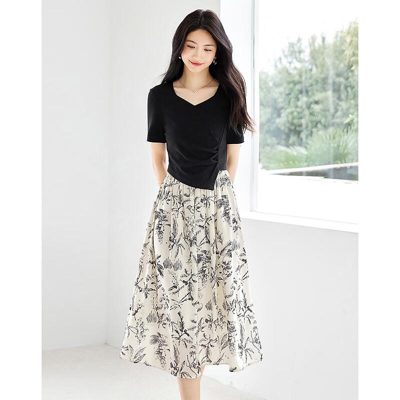 Elegant Short Sleeve A-Line Mid-Length Dress