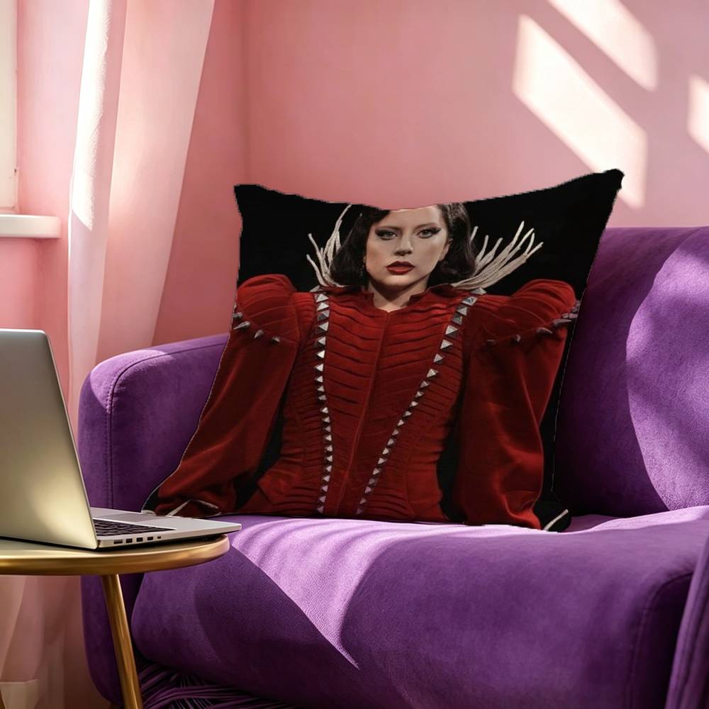 Cool Lady GAGA Square Double-Sided printed Pillow Case Bedroom Bedside Pillow Sofa Cushion Cover