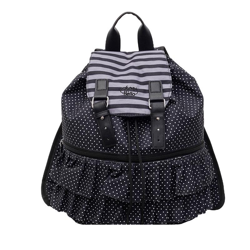 

Рюкзак в корейском стиле в горошек 2025: Простая, универсальная сумка через плечо с клапаном для колледжа 27*12*32cm